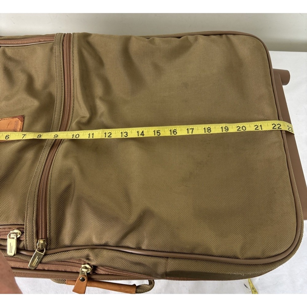 Hartmann Expandable 22" Carry On Suitcase Wheels/Rolling Leather Trim Luggage - Picture 14 of 16